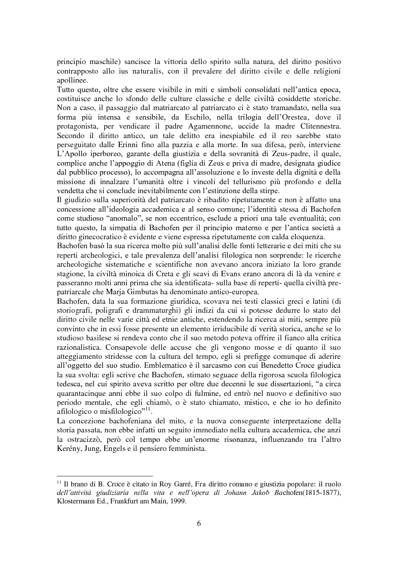 Anteprima della tesi: L'antropologia giuridica nell'opera di Johann Jakob Bachofen, Pagina 5