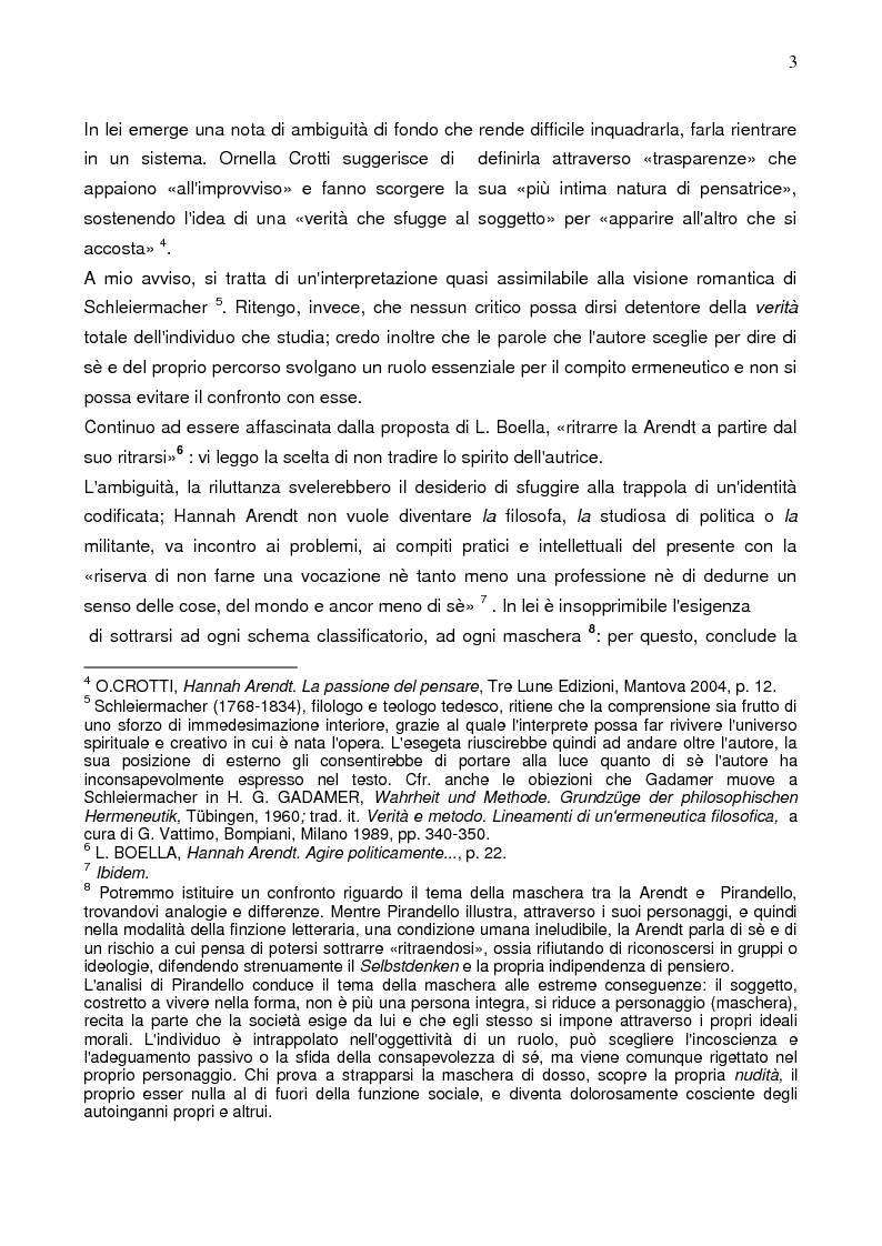 Anteprima della tesi: Prassi e contemplazione in Hannah Arendt, Pagina 3