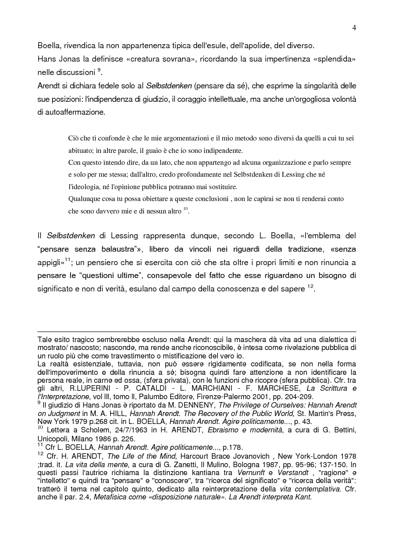 Anteprima della tesi: Prassi e contemplazione in Hannah Arendt, Pagina 4
