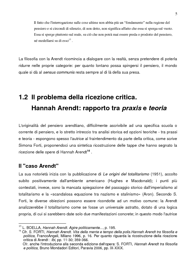 Anteprima della tesi: Prassi e contemplazione in Hannah Arendt, Pagina 5