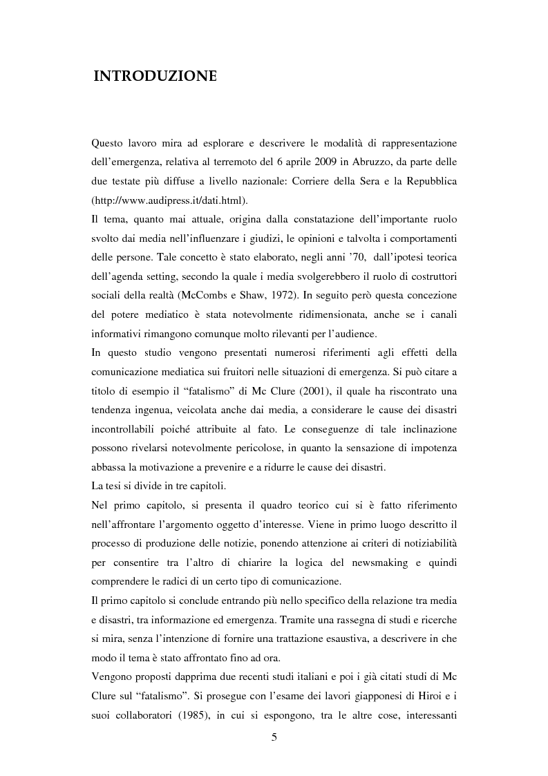 Anteprima della tesi: La rappresentazione delle catastrofi nei mezzi di informazione: il terremoto d’Abruzzo del 2009, Pagina 2