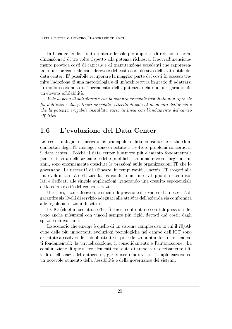Estratto dalla tesi: Virtualizzazione e ottimizzazione di risorse in un data center di una grande organizzazione