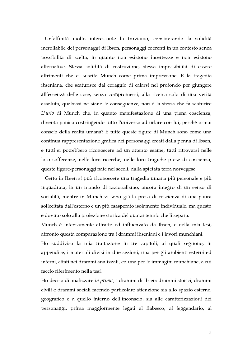Anteprima della tesi: Spazio e personaggio nel teatro di Ibsen con riferimenti alla produzione di Munch, Pagina 2