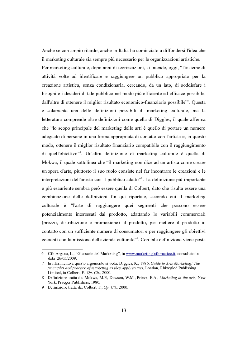 Anteprima della tesi: Performing arts marketing e management, Pagina 10