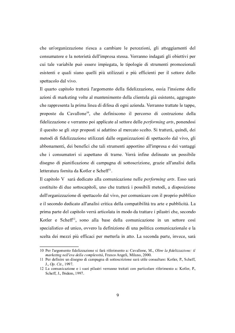 Anteprima della tesi: Performing arts marketing e management, Pagina 6
