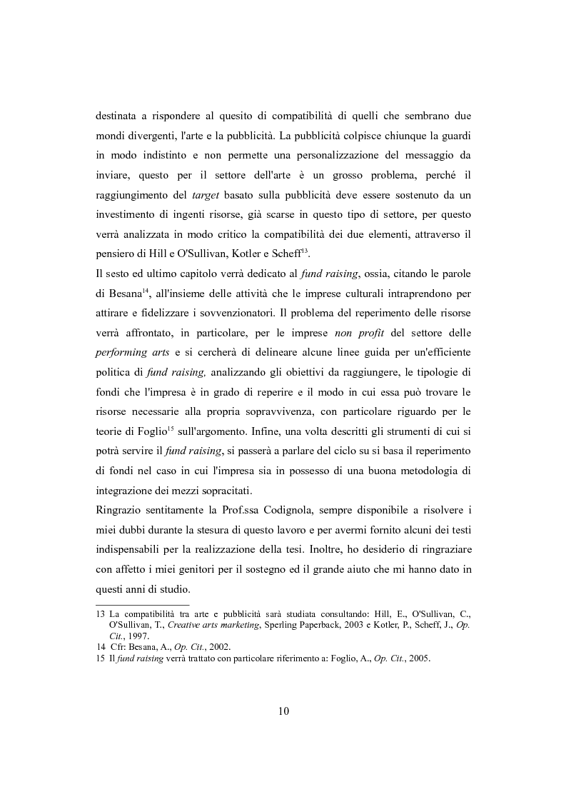 Anteprima della tesi: Performing arts marketing e management, Pagina 7