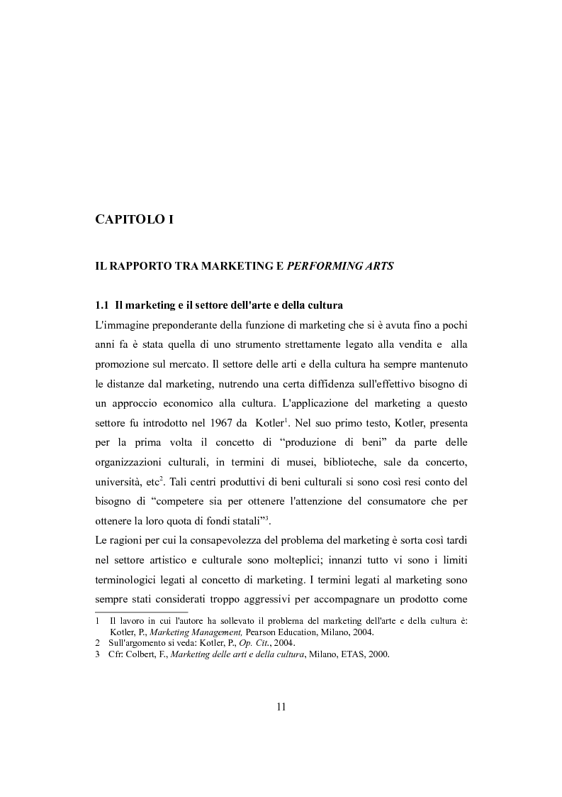 Anteprima della tesi: Performing arts marketing e management, Pagina 8
