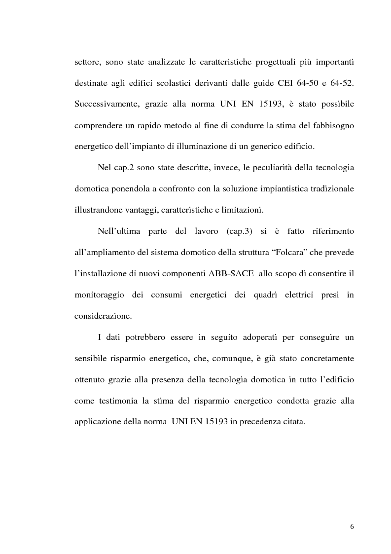Anteprima della tesi: Sistemi domotici per il monitoraggio dei consumi energetici di edifici scolastici: la struttura ''Folcara'', Pagina 2