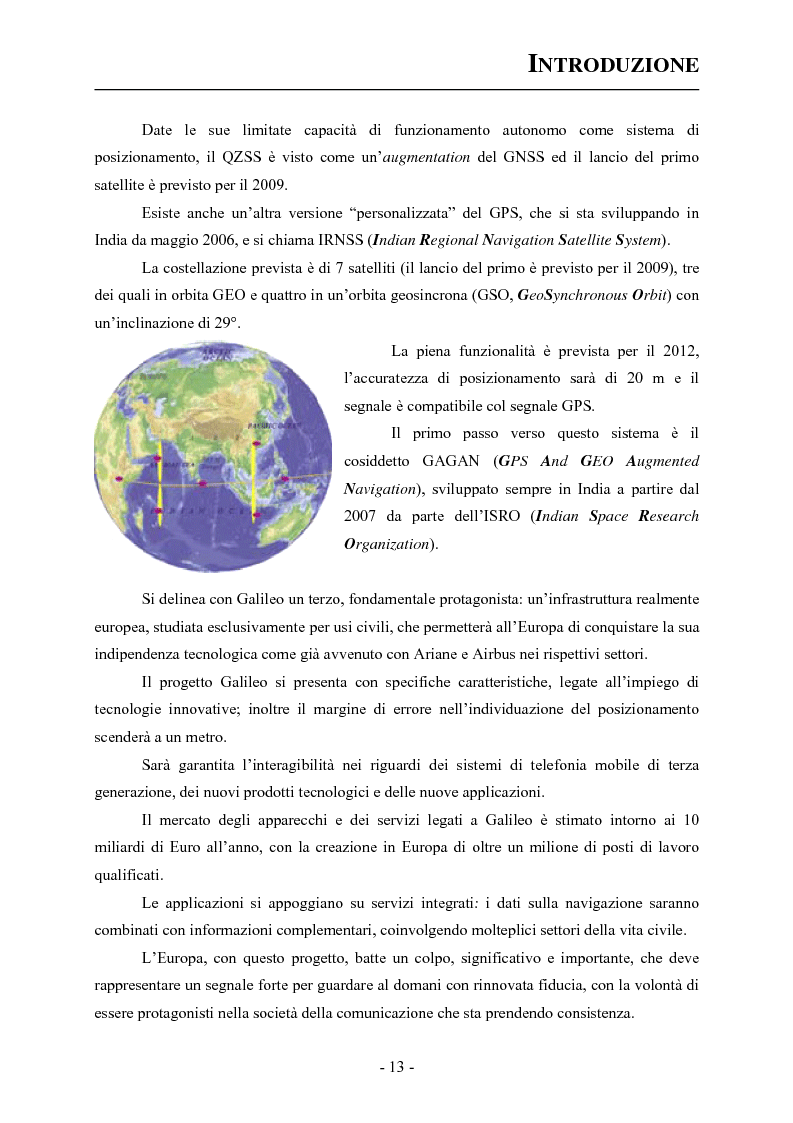 Anteprima della tesi: Analisi ed applicazioni aerospaziali del SIS (Signal In Space) del sistema Galileo, Pagina 3