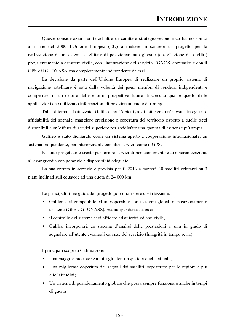 Anteprima della tesi: Analisi ed applicazioni aerospaziali del SIS (Signal In Space) del sistema Galileo, Pagina 6