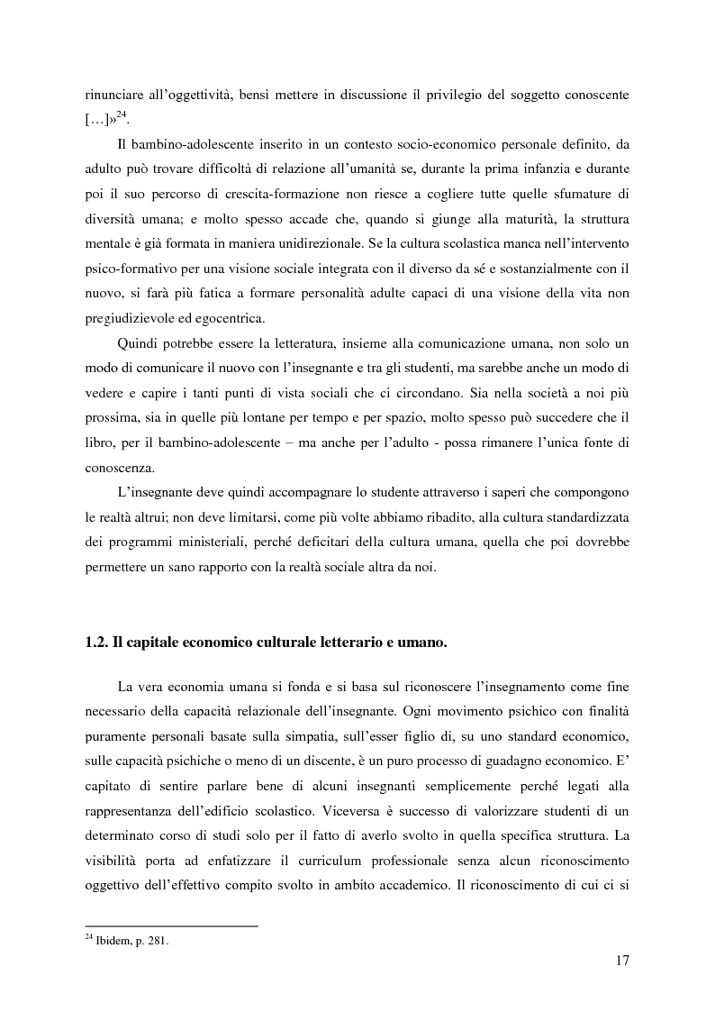 Anteprima della tesi: Identità umana, storia, letteratura. Il rapporto docente-studente., Pagina 14