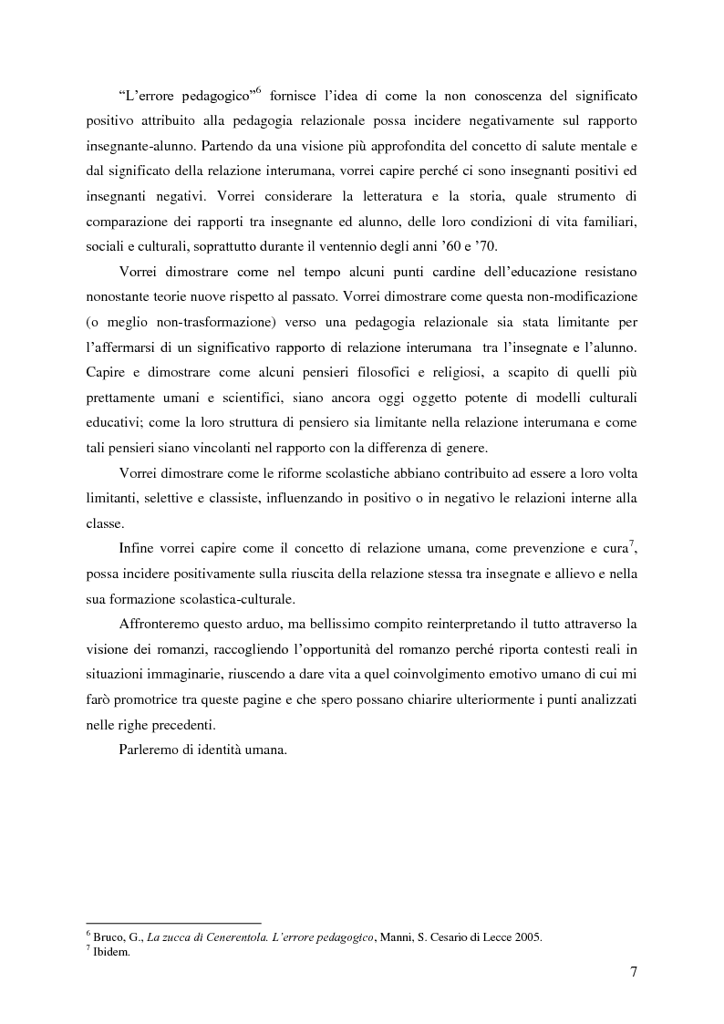 Anteprima della tesi: Identità umana, storia, letteratura. Il rapporto docente-studente., Pagina 4