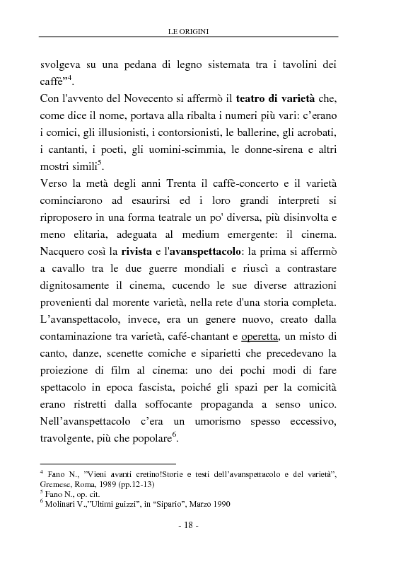 Anteprima della tesi: Signore e Signori, ecco a voi il varietà. L'evoluzione di un genere: dai primi varietà al one man show., Pagina 10
