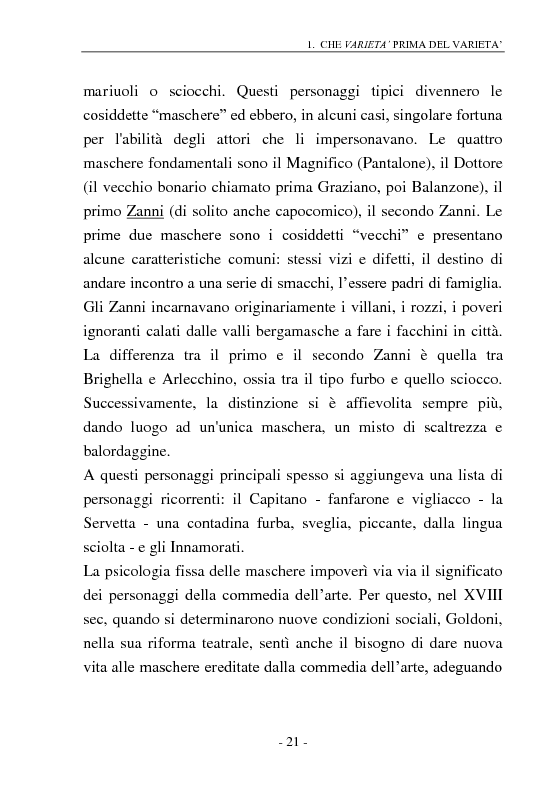 Anteprima della tesi: Signore e Signori, ecco a voi il varietà. L'evoluzione di un genere: dai primi varietà al one man show., Pagina 13