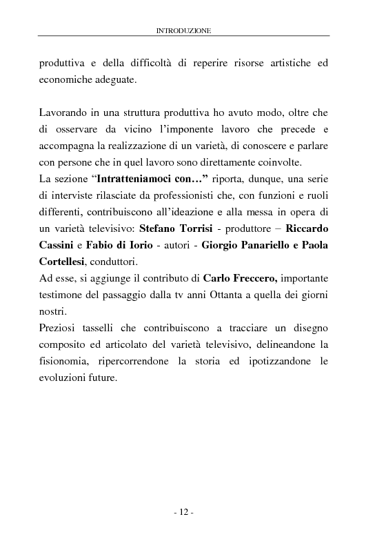 Anteprima della tesi: Signore e Signori, ecco a voi il varietà. L'evoluzione di un genere: dai primi varietà al one man show., Pagina 4