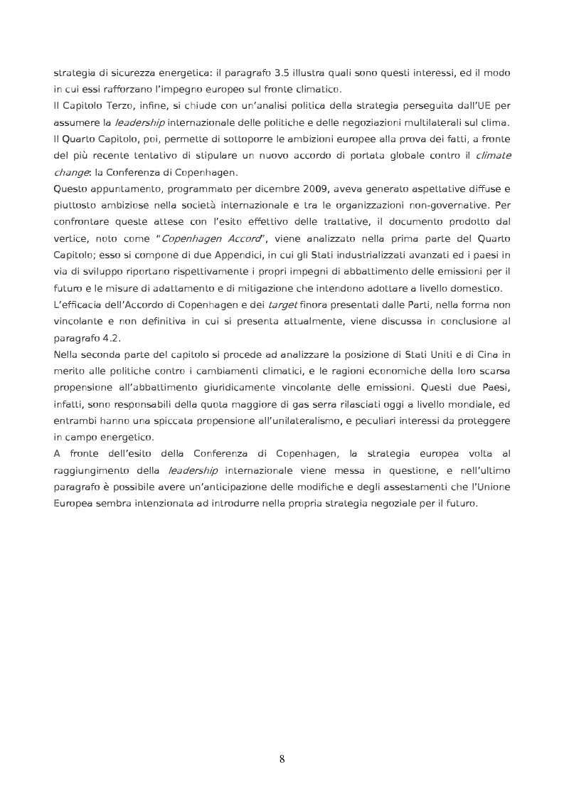 Anteprima della tesi: Da Kyoto a Copenhagen: il ruolo dell'Unione Europea, Pagina 3