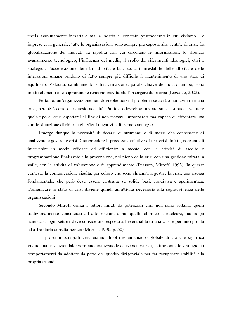 Anteprima della tesi: Crisis Management: la crisi finanziaria e la comunicazione delle banche, Pagina 6
