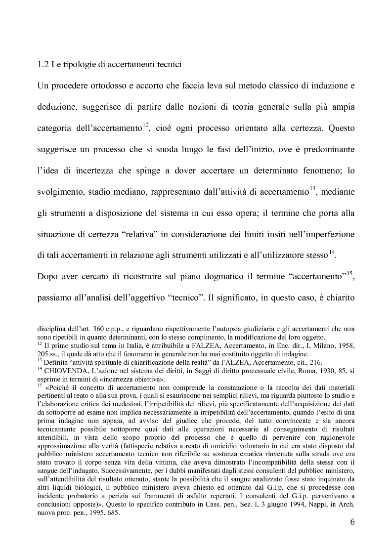 Anteprima della tesi: Gli accertamenti tecnici irripetibili nel processo penale, Pagina 6