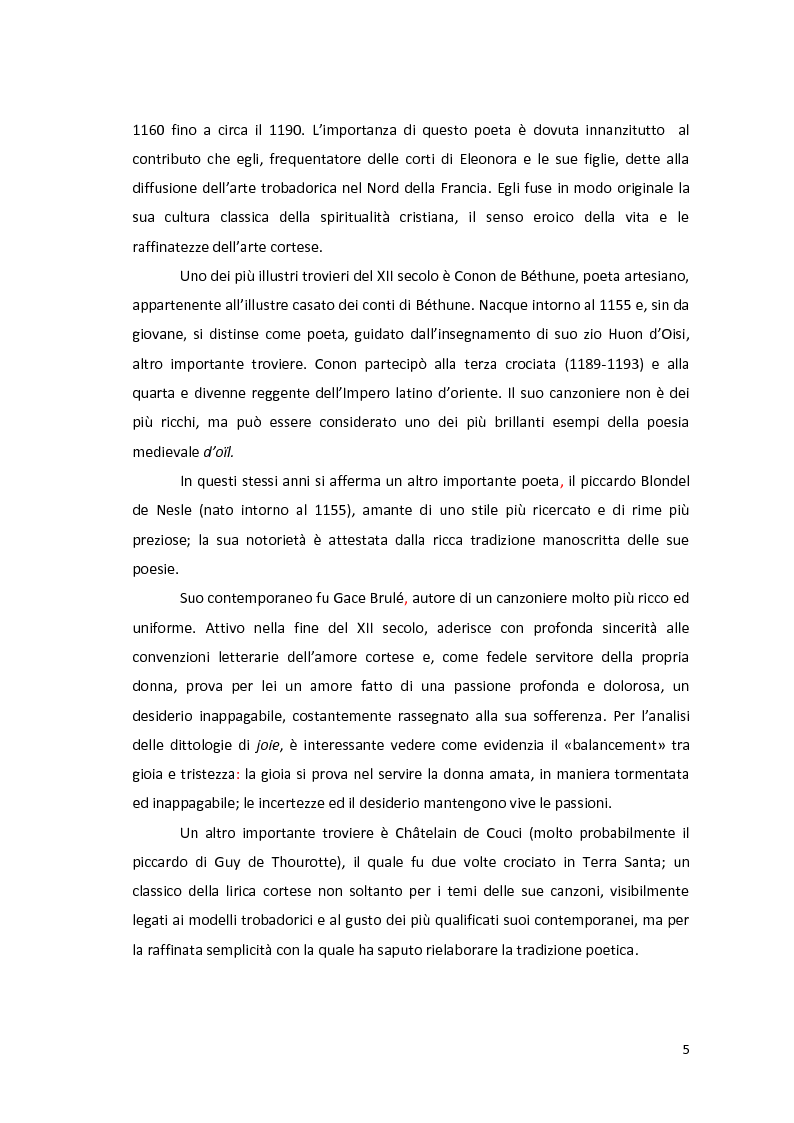 Anteprima della tesi: Le dittologie di joie nella lirica oitanica, Pagina 5