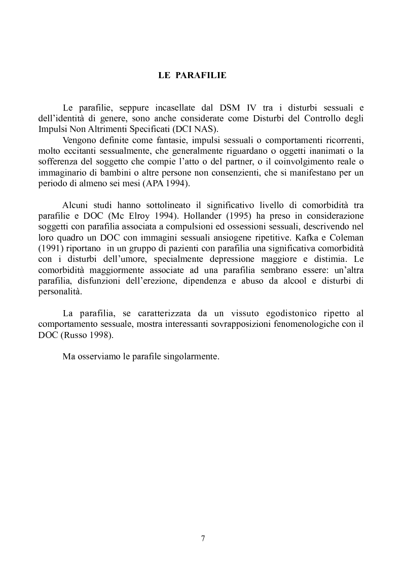Anteprima della tesi: Le parafilie nello spettro ossessivo-compulsivo: analisi di alcuni casi clinici e proposte di trattamento, Pagina 4