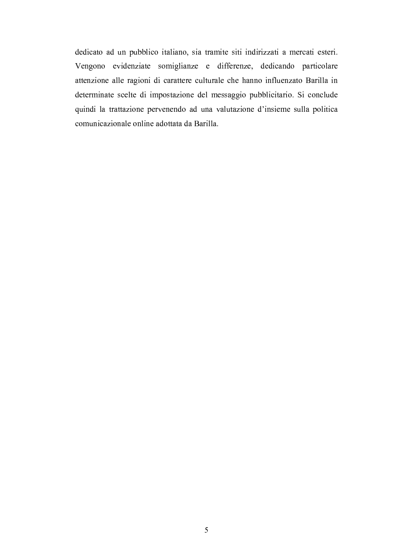 Anteprima della tesi: La promozione internazionale attraverso i siti Web: il caso Barilla, Pagina 3