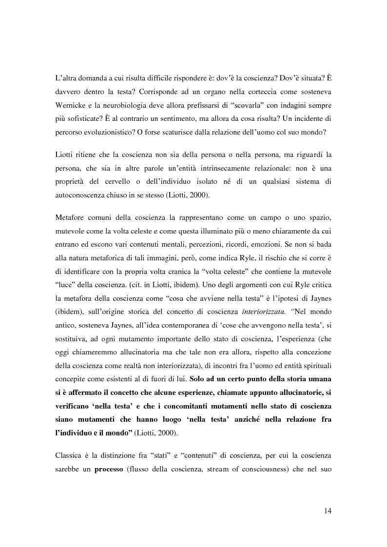 Anteprima della tesi: Il problema della coscienza e il fenomeno delle personalità multiple secondo una prospettiva fenomenologica, Pagina 10