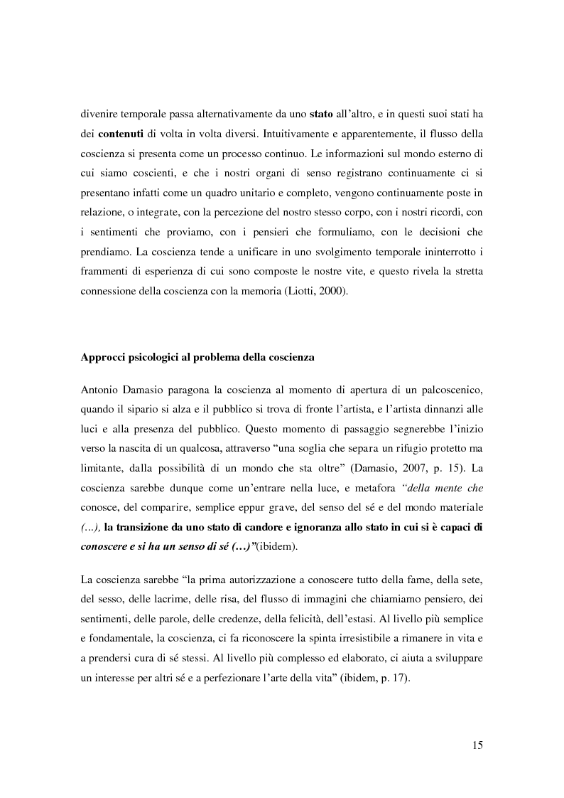 Anteprima della tesi: Il problema della coscienza e il fenomeno delle personalità multiple secondo una prospettiva fenomenologica, Pagina 11