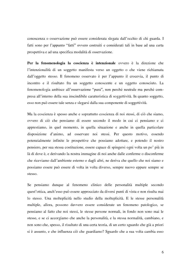 Anteprima della tesi: Il problema della coscienza e il fenomeno delle personalità multiple secondo una prospettiva fenomenologica, Pagina 2