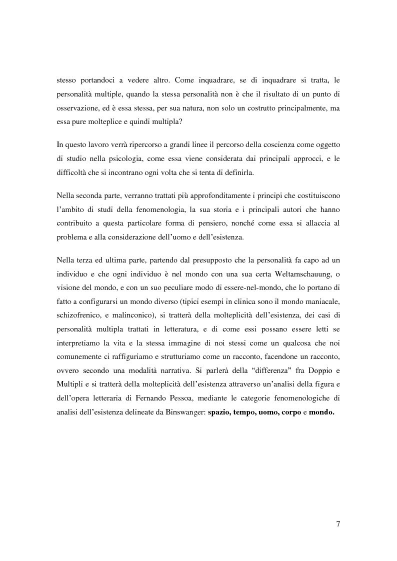 Anteprima della tesi: Il problema della coscienza e il fenomeno delle personalità multiple secondo una prospettiva fenomenologica, Pagina 3