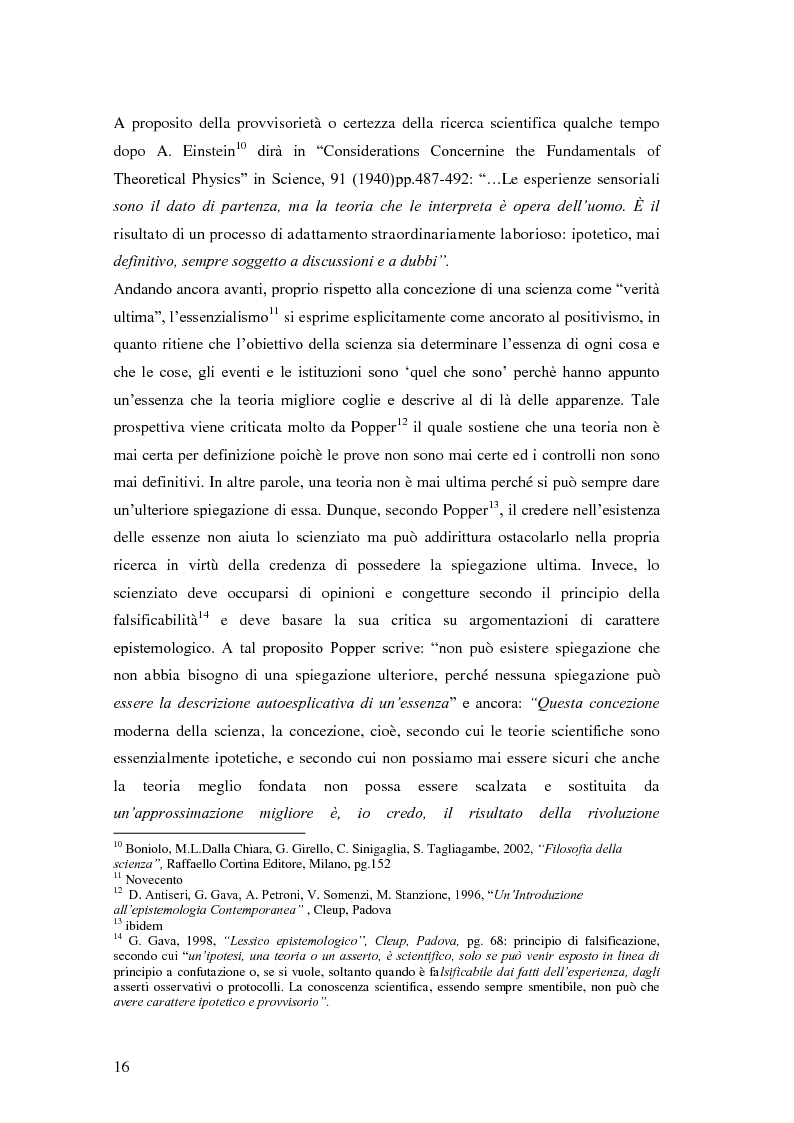 Anteprima della tesi: Rilievi epistemologici e metodologici della valutazione dell’efficacia in ambito socio-sanitario e una ricerca empirica in Sert di due regioni italiane, Pagina 9