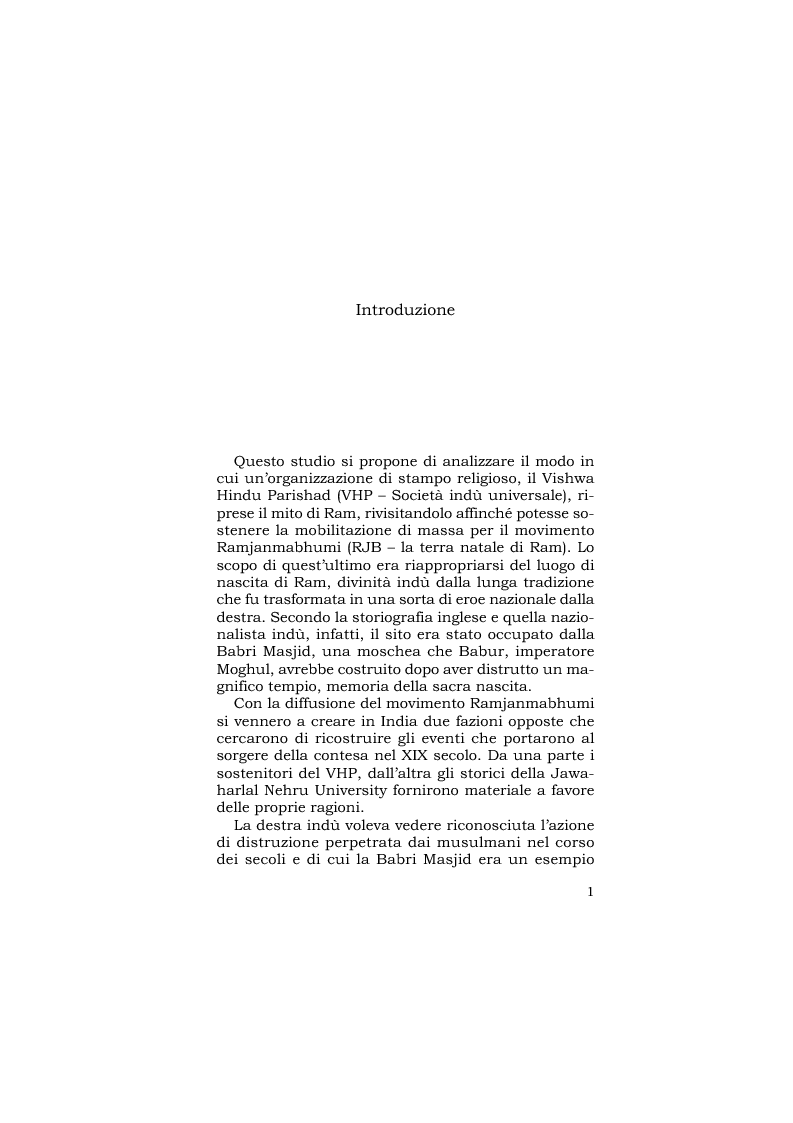 Anteprima della tesi: Ramjanmabhumi: mito, religione, storia e politica, Pagina 3