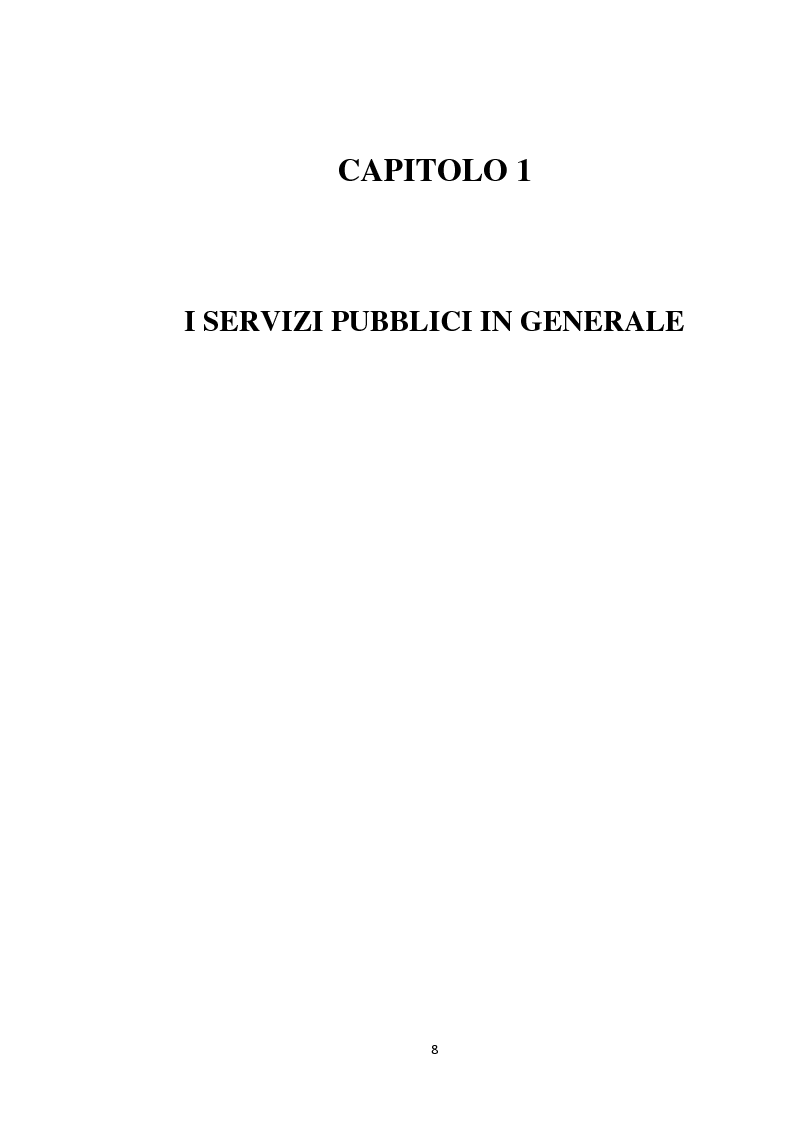 Anteprima della tesi: I servizi pubblici tra principi comunitari e tutela degli utenti, Pagina 4