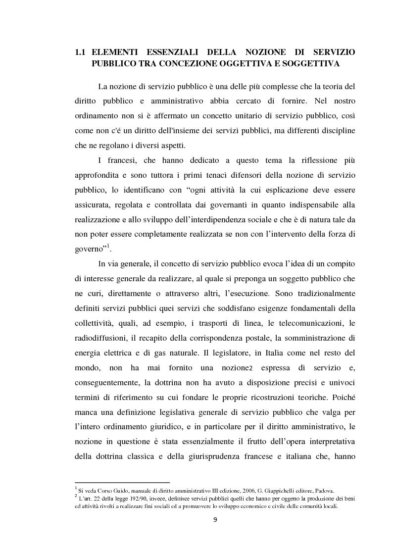 Anteprima della tesi: I servizi pubblici tra principi comunitari e tutela degli utenti, Pagina 5