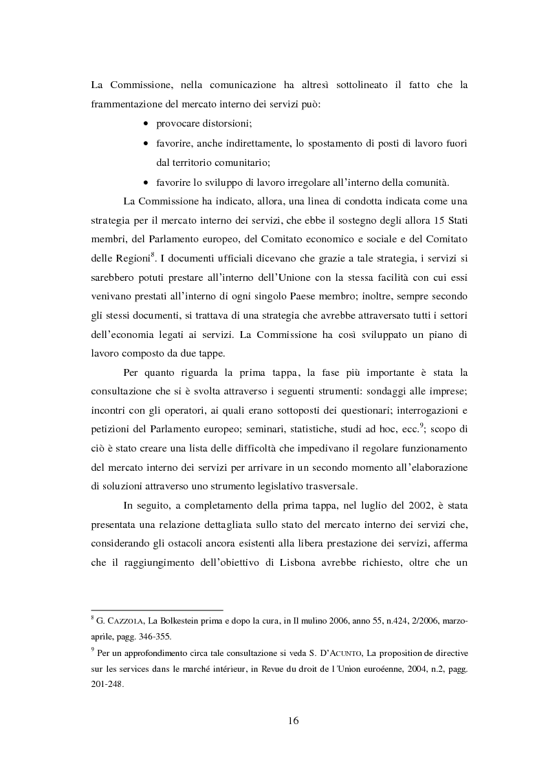 Anteprima della tesi: La politica europea di liberalizzazione dei servizi economici e la direttiva detta ''Bolkestein'', Pagina 3