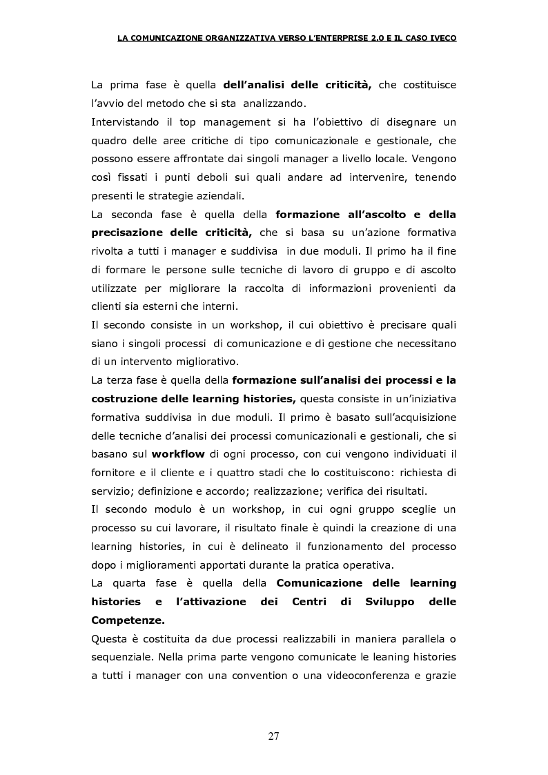 Estratto dalla tesi: La comunicazione organizzativa verso l'Enterprise 2.0 e il caso Iveco