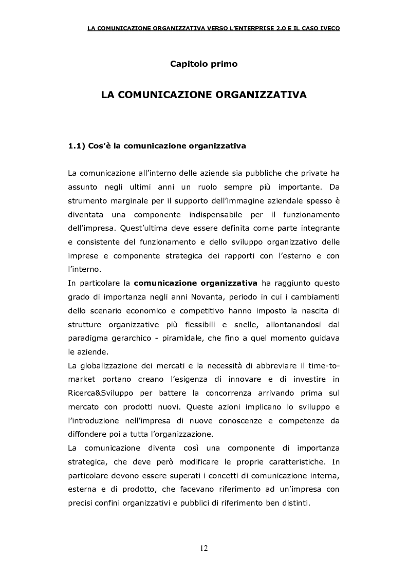 Anteprima della tesi: La comunicazione organizzativa verso l'Enterprise 2.0 e il caso Iveco, Pagina 5