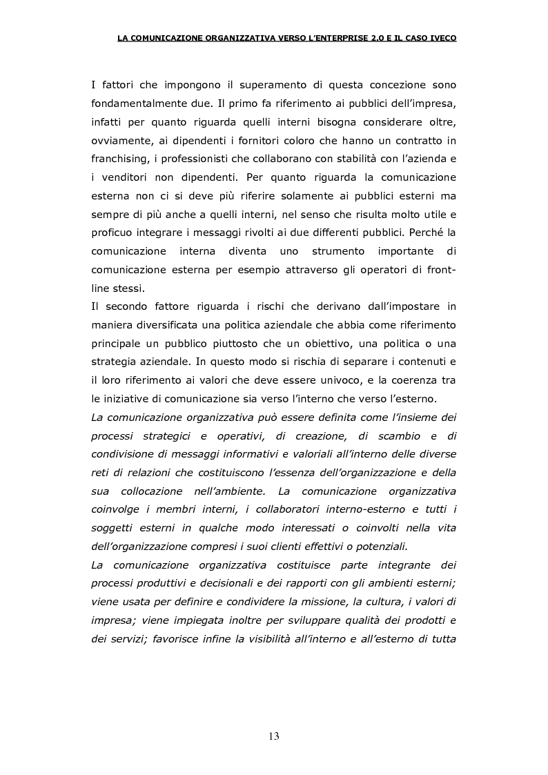 Anteprima della tesi: La comunicazione organizzativa verso l'Enterprise 2.0 e il caso Iveco, Pagina 6