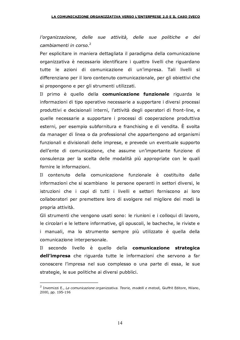 Anteprima della tesi: La comunicazione organizzativa verso l'Enterprise 2.0 e il caso Iveco, Pagina 7