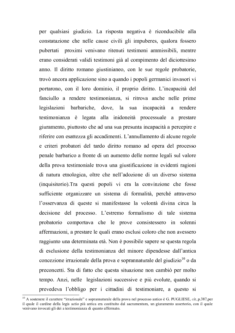 Anteprima della tesi: La testimonianza del minore nel processo penale, Pagina 3