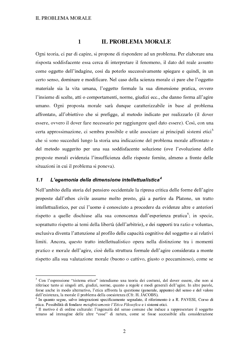 Anteprima della tesi: Legge morale ed obbligazione morale - L'approccio fenomenologico in Giuseppe Angelini, Pagina 2