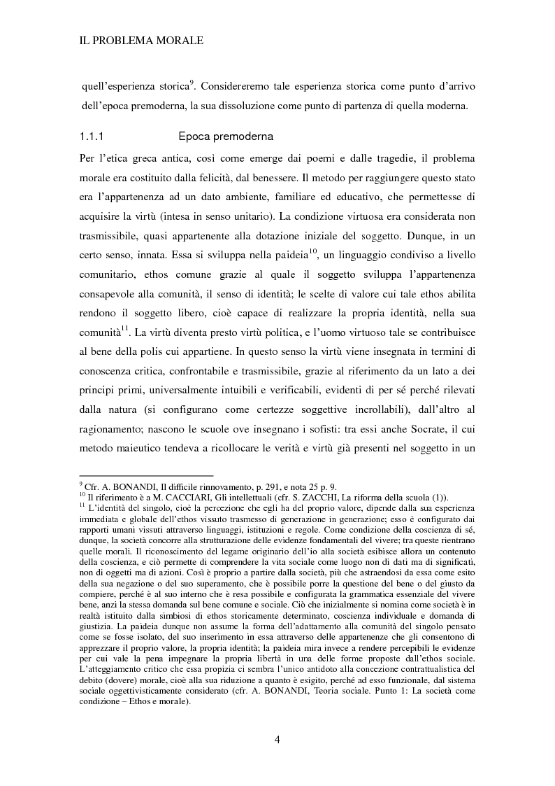 Anteprima della tesi: Legge morale ed obbligazione morale - L'approccio fenomenologico in Giuseppe Angelini, Pagina 4