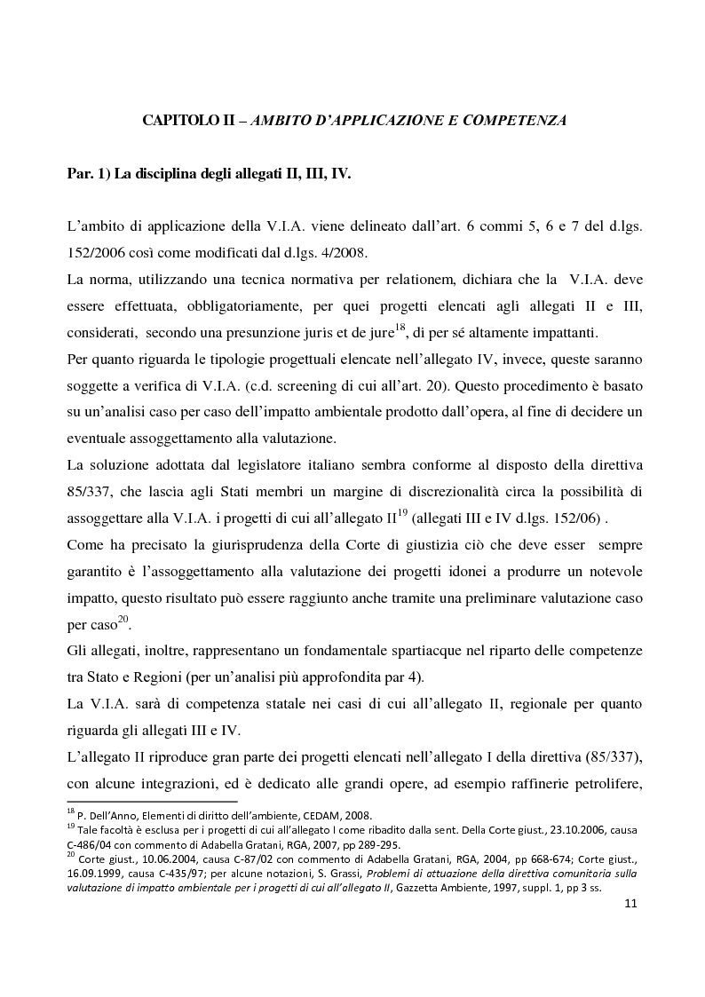 Anteprima della tesi: La Valutazione d'Impatto Ambientale dopo il d.lgs. 4/2008 - Un nuovo tentativo di armonizzare sviluppo economico e tutela ambientale, Pagina 11