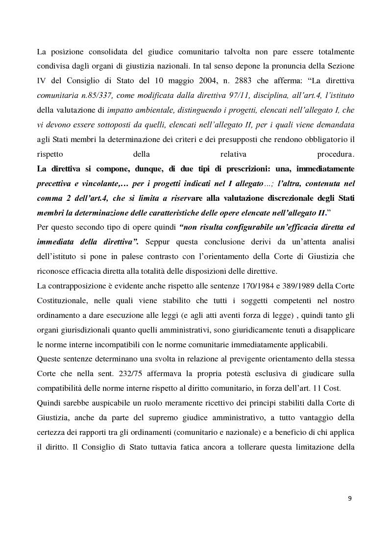 Anteprima della tesi: La Valutazione d'Impatto Ambientale dopo il d.lgs. 4/2008 - Un nuovo tentativo di armonizzare sviluppo economico e tutela ambientale, Pagina 9