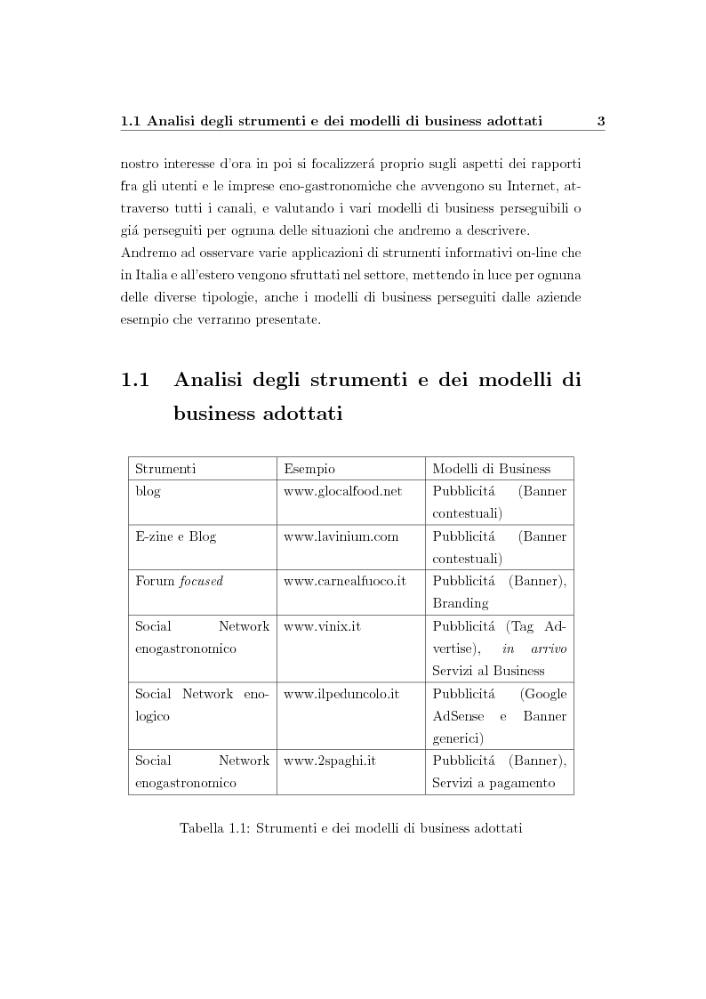 Anteprima della tesi: Applicazioni e sftruttamento dei social network nel settore enogastronomico italiano, Pagina 3