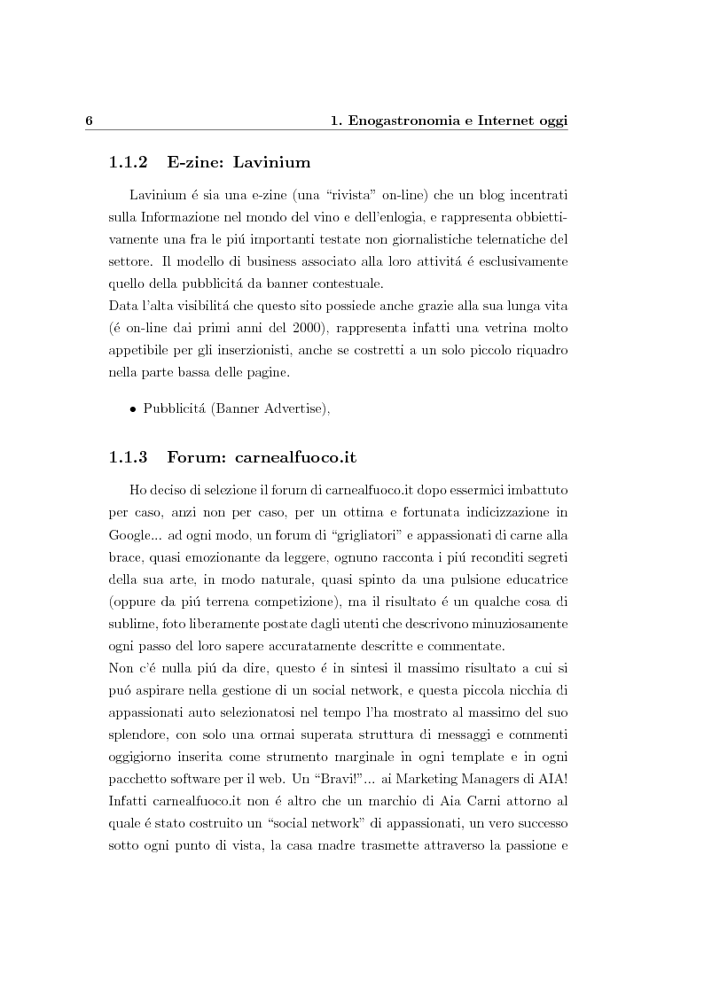Anteprima della tesi: Applicazioni e sftruttamento dei social network nel settore enogastronomico italiano, Pagina 6