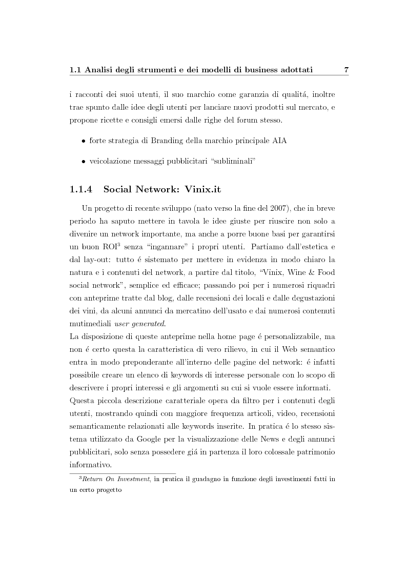 Anteprima della tesi: Applicazioni e sftruttamento dei social network nel settore enogastronomico italiano, Pagina 7