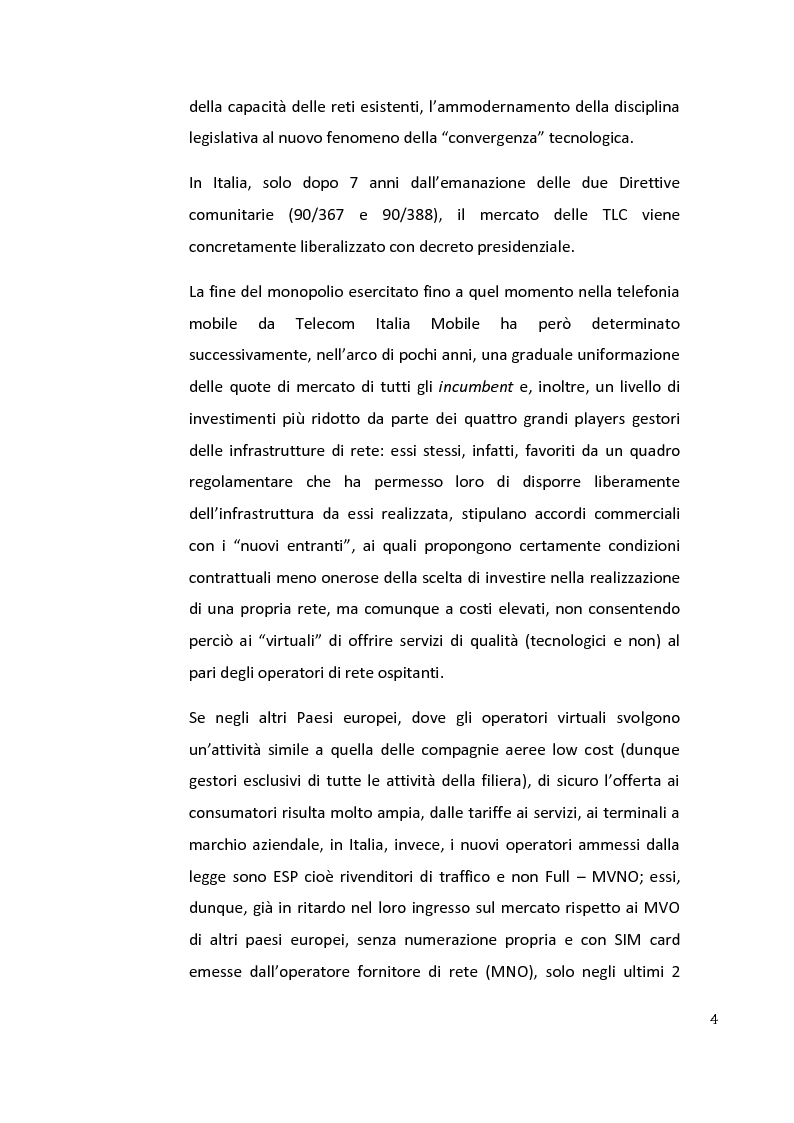 Anteprima della tesi: Mobile Virtual Network Operators. Criticità di posizionamento e marketing opportunities di settore in Italia., Pagina 2