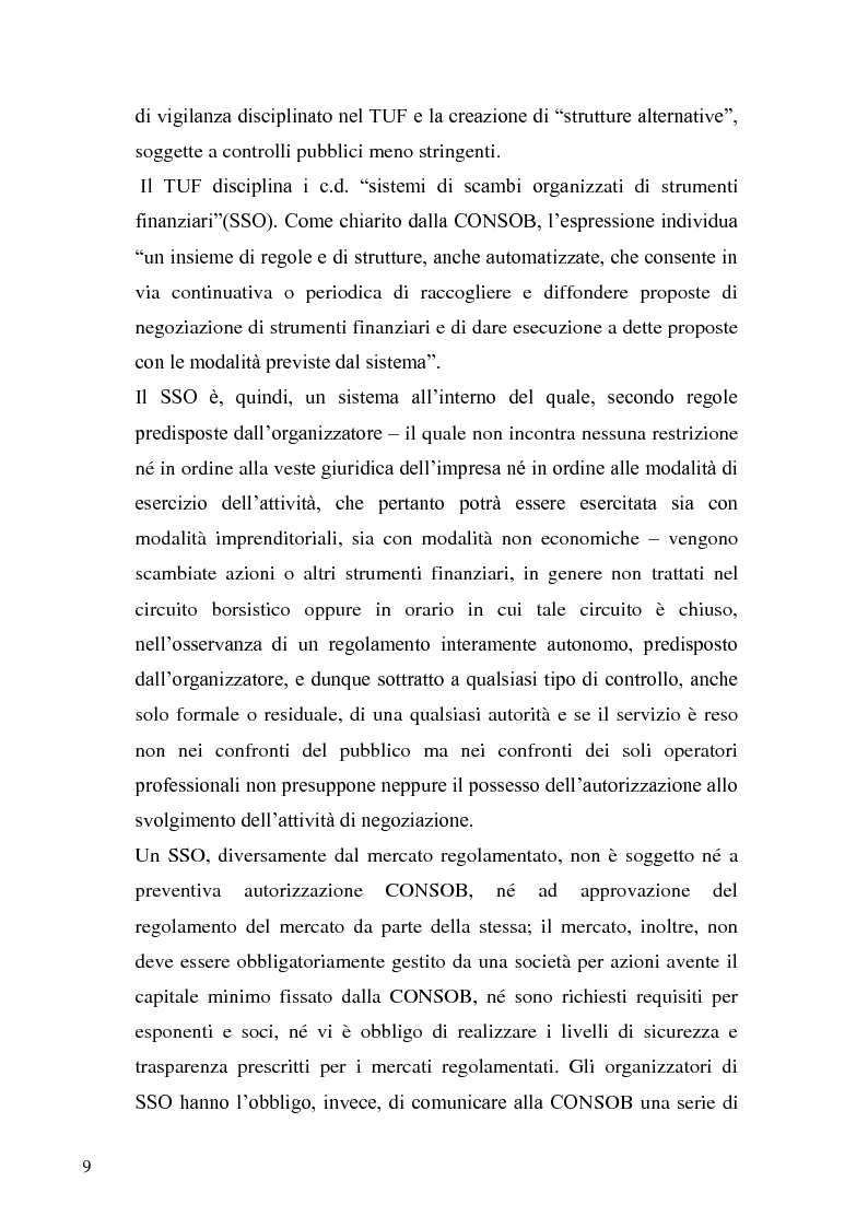 Anteprima della tesi: I nuovi sistemi di negoziazione di strumenti finanziari introdotti dalla Direttiva MiFid, Pagina 5