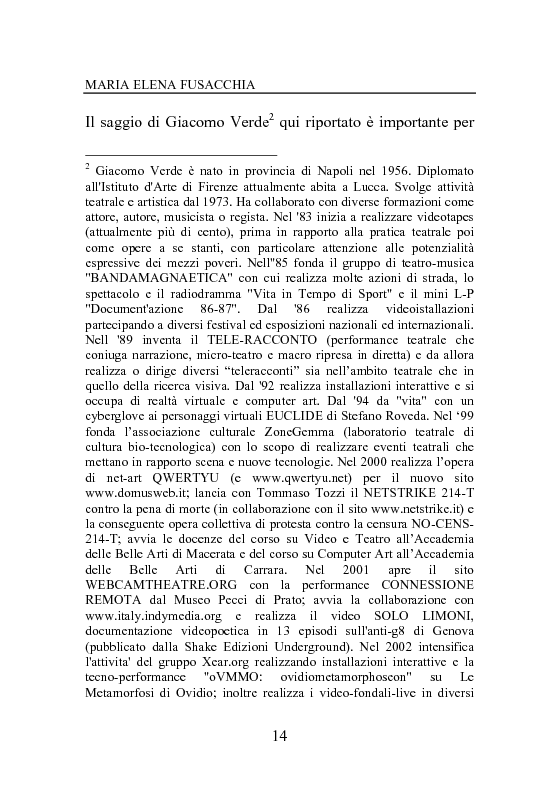 Anteprima della tesi: Lo spazio scenico tra realtà e virtuale - Visioni e radiovisioni: il teatro di Muta Imago e Roberto Latini, Pagina 8