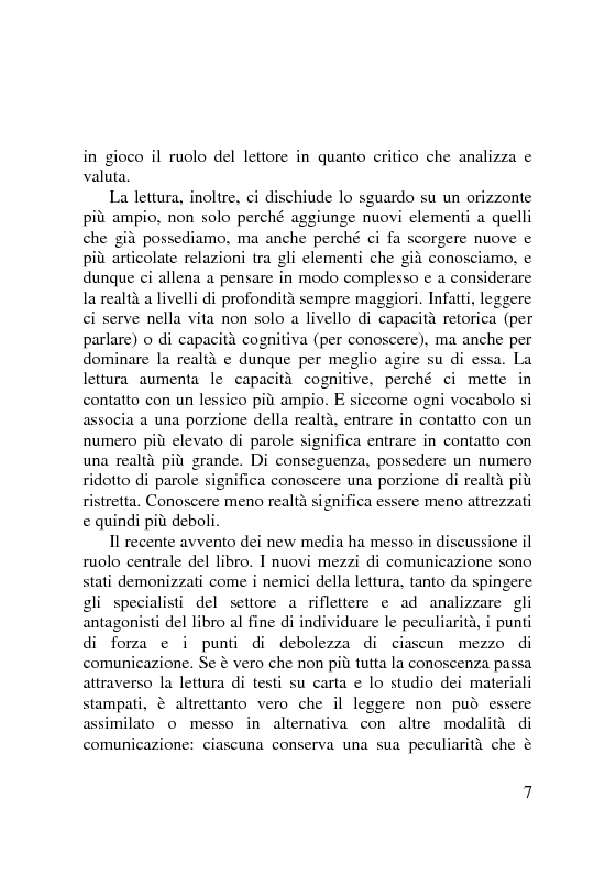 Anteprima della tesi: La promozione della lettura nelle scuole. Il caso di ''Ottobre Piovono Libri''., Pagina 2